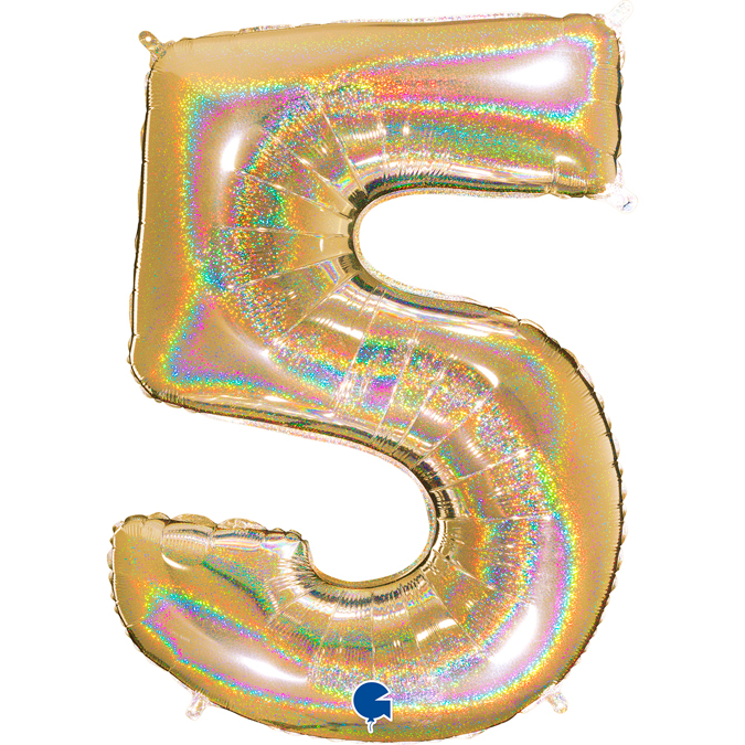 725GHG5-Number-5-Glitter-Holographic-Gold-5 glitter holographic gold number five