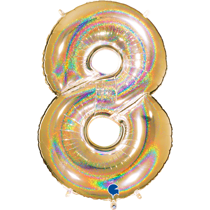 728GHG5-Number-8-Glitter-Holographic-Gold-5 glitter holographic gold number eight balloon