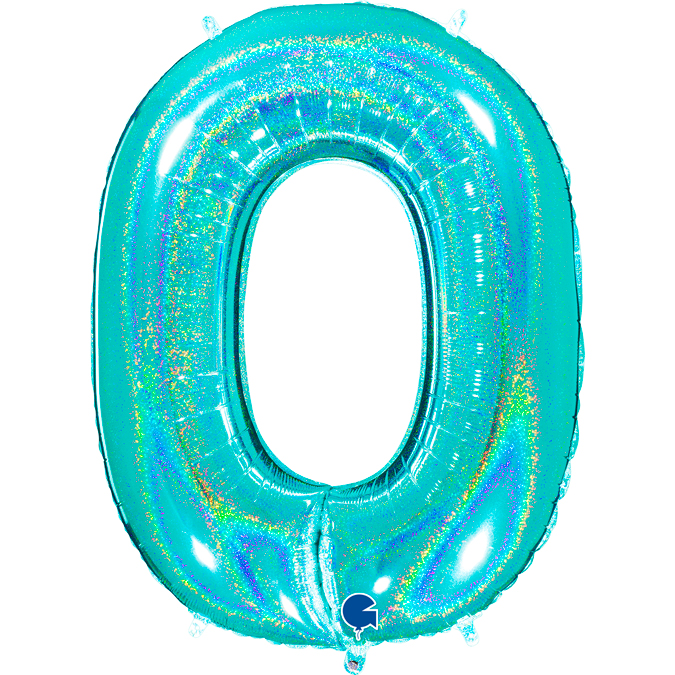 TIFFANY GLITTER HOLOGRAPHIC FOIL NUMBER 0 ZERON BALLOON