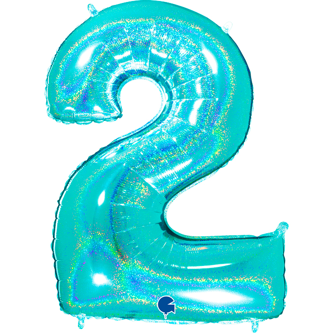 772GHTi-Number-2-Glitter-Holographic-Tiffany tiffany glitter holographic foil number 2 two balloon