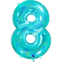 tiffany glitter holographic eight 8 foil number