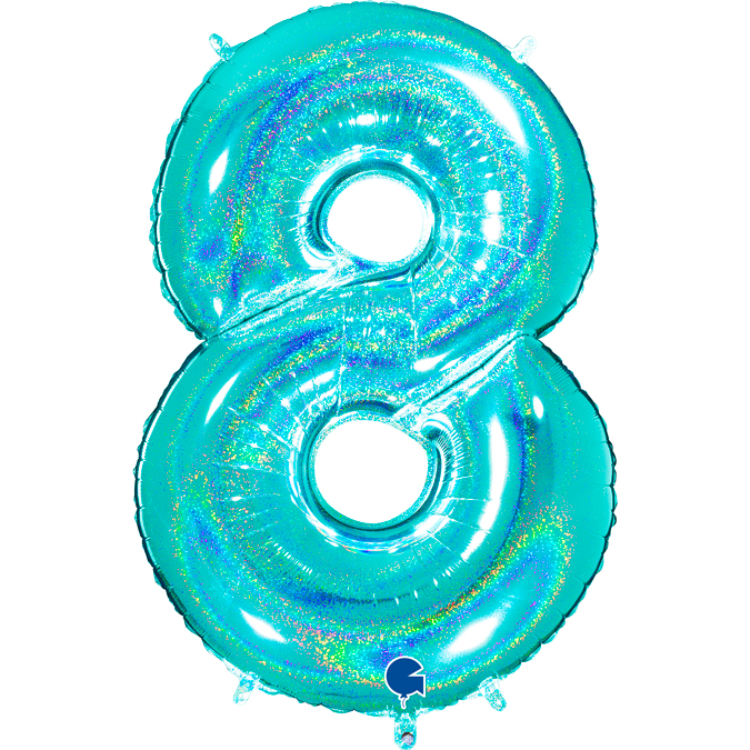 tiffany glitter holographic eight 8 foil number