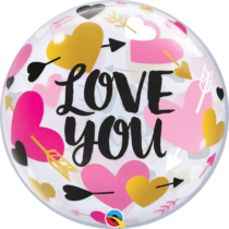 LOVE YOU HEARTS & ARROWS BUBBLE | 22 INCH QUALATEX