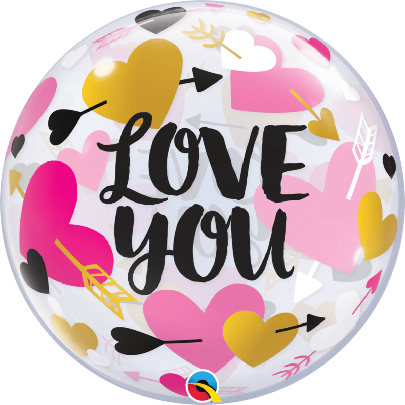 LOVE YOU HEARTS & ARROWS BUBBLE | 22 INCH QUALATEX