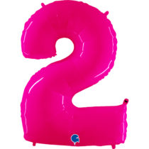 grabo fluo neon pink jumbo number 2 balloon