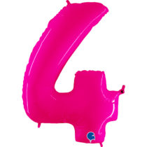 grabo fluo neon pink number 4 balloon