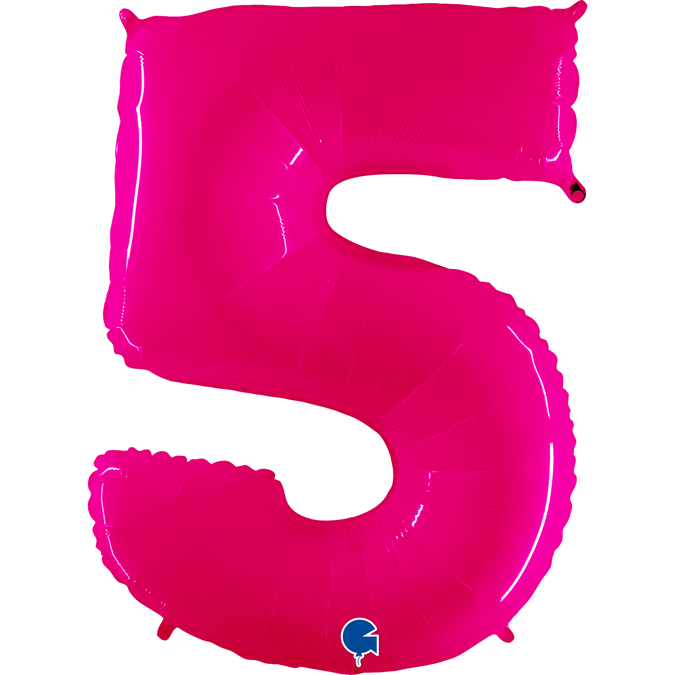 925WSP-Number-5-SPink-Fluo grabo neon fluo pink number balloon