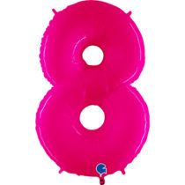 grabo fluo neon pink number eight 8 balloon