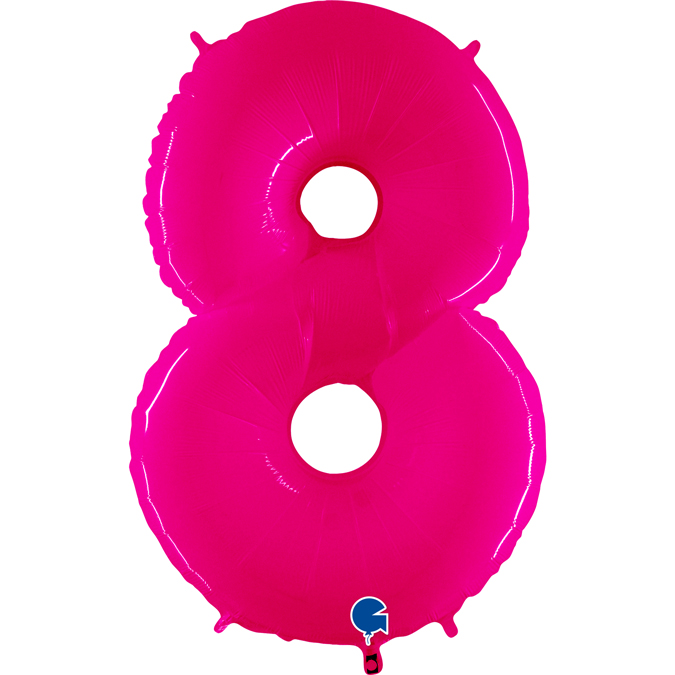 grabo fluo neon pink number eight 8 balloon