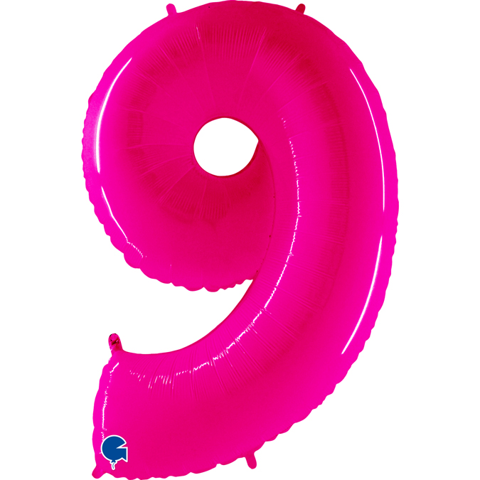 929WSP-Number-9-SPink-Fluo grabo fluo neon pink number 9 balloon