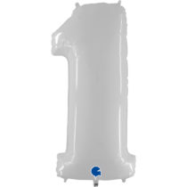 grabo white foil number two balloon