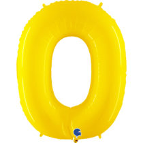 FLUO NEON YELLOW NUMBER 0 ZERO BALLOON