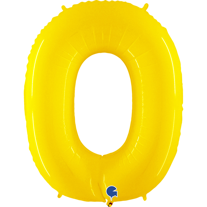 940WY-Number-0-Yellow-Fluo-1 FLUO NEON YELLOW NUMBER 0 ZERO BALLOON