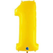 fluo neon yellow number 1 one balloon