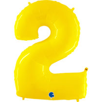 fluo neon yellow number 2 two balloon