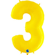 yellow neon fluo number three 3 balloon