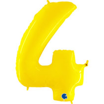 neon yellow fluo number 4 four balloon