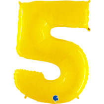 neon yellow fluo number 5 five balloon