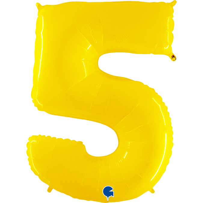 945WY-Number-5-Yellow-Fluo-1 neon yellow fluo number 5 five balloon