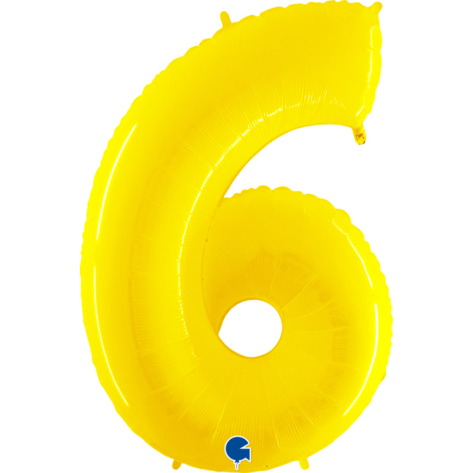 neon yellow fluo number balloon