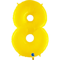 yellow neon fluo 8 eight number balloon