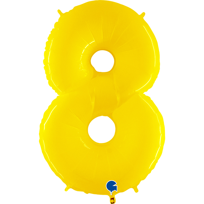 yellow neon fluo 8 eight number balloon