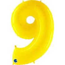 yellow fluo neon number nine 9 balloon