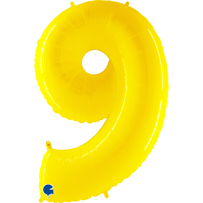 949WY-Number-9-Yellow-Fluo-1 yellow fluo neon number nine 9 balloon