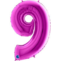 Grabo purple foil number 9 nine balloon