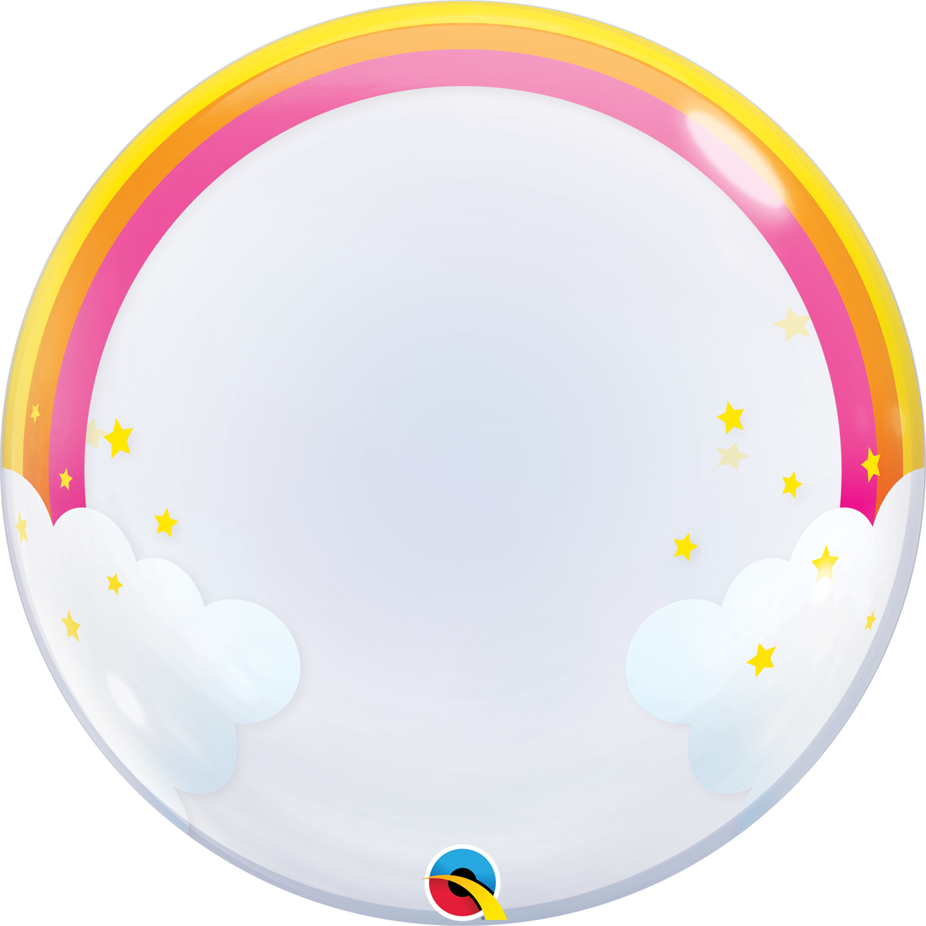 13036B RAINBOW CLOUDS DECO BUBBLE | 24 INCH QUALATEX