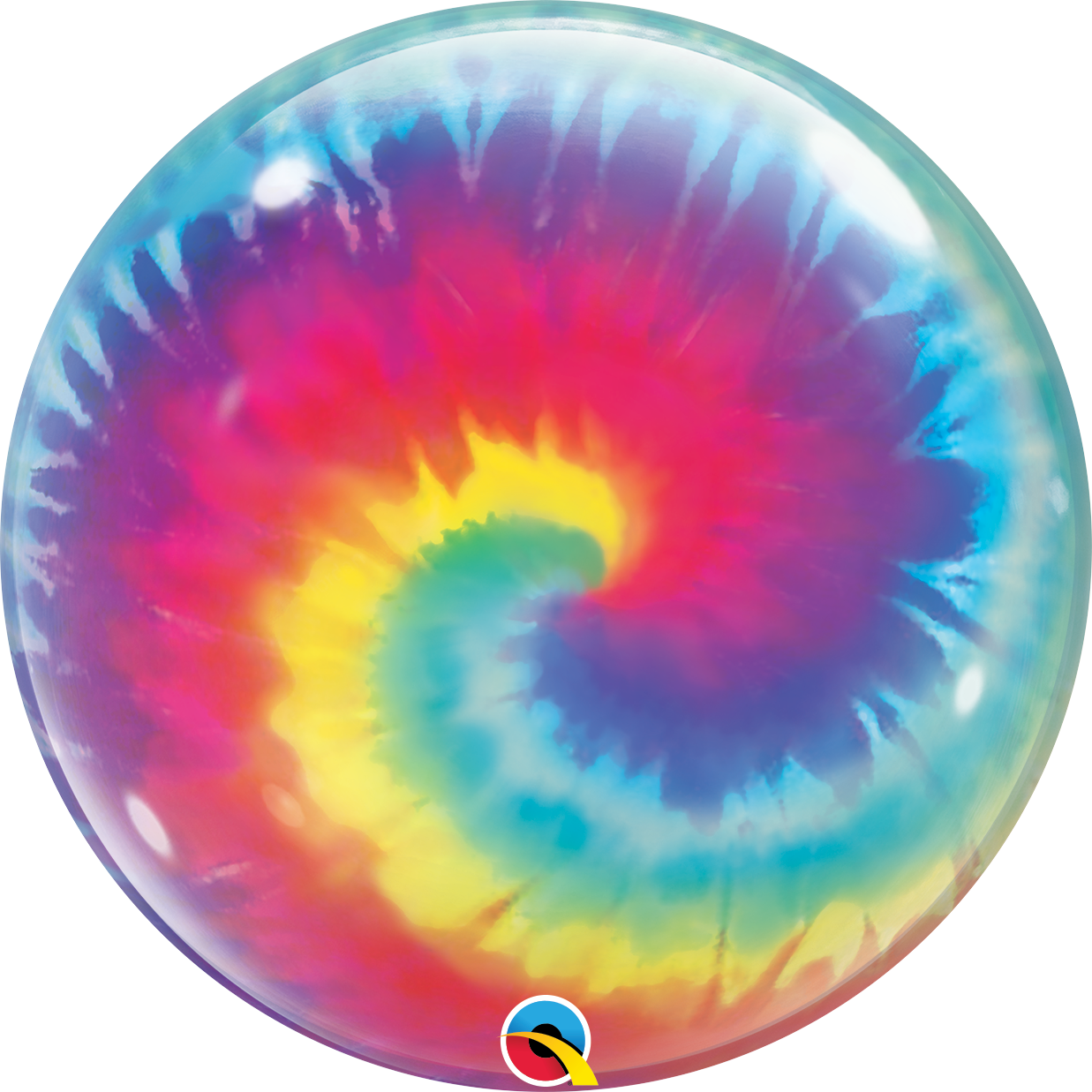 13084B TIE DYE SWIRLS BUBBLE | 22 INCH QUALATEX