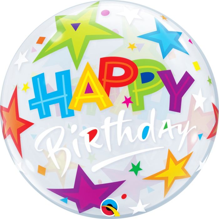 23595b_f_b BIRTHDAY BRILLIANT STARS BUBBLE | 22 INCH QUALATEX