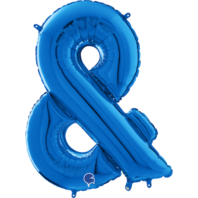 blue ampersand symbol balloon
