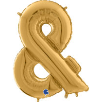 gold ampersand symbol balloon