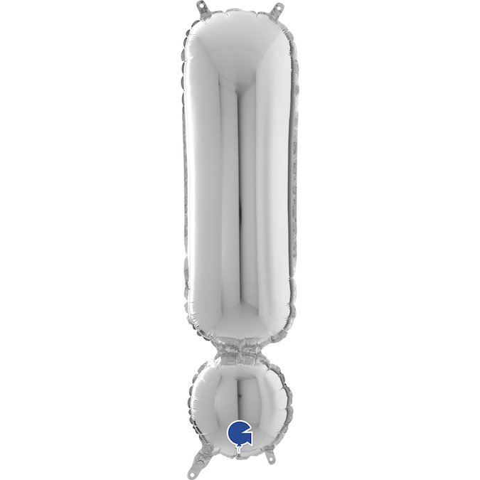 26569S-Symbol-Exclamation-Point-Silver 26" silver ! exclamation point foil balloon