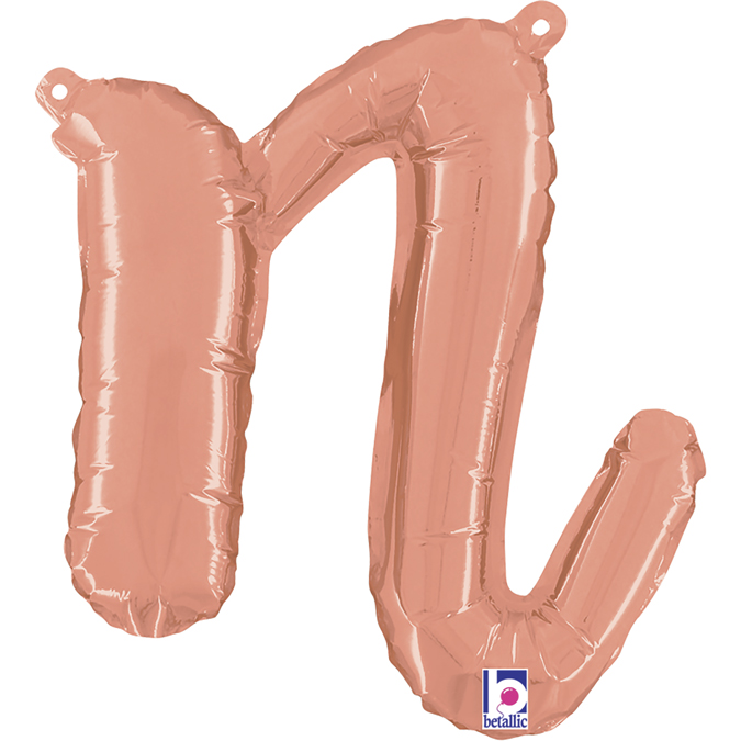 34714RG-Letter-N-Script-Rose-Gold 14 24 inch rose gold script letter N balloon