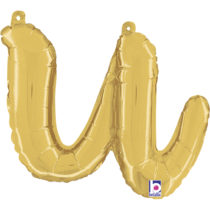 gold script letter u foil balloon