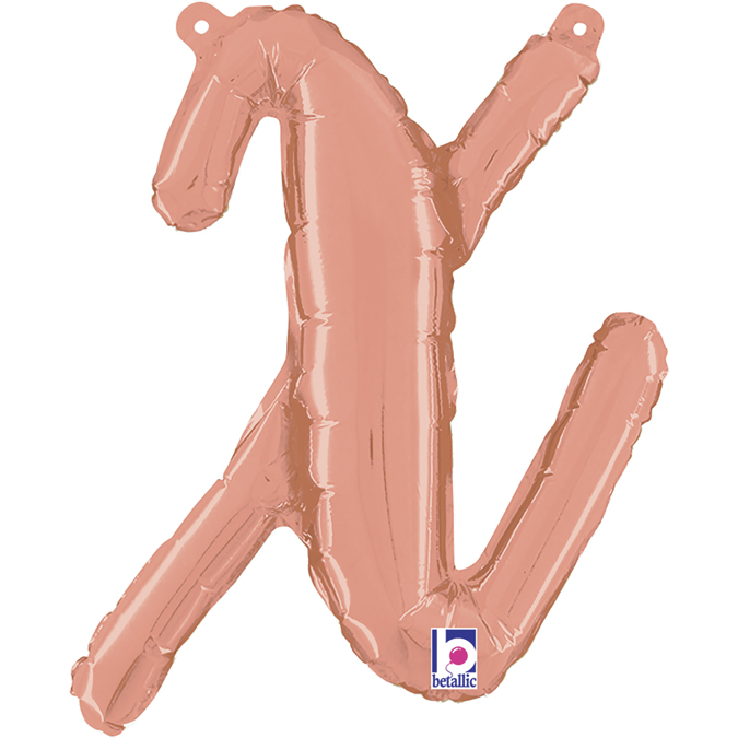34724RG-Letter-X-Script-Rose-Gold 14 24 inch rose gold script letter X balloon