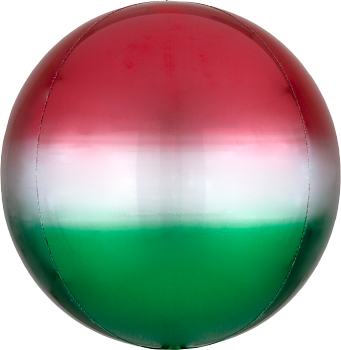 ombre red & green orbz balloon