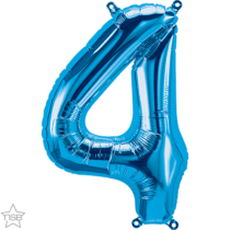 16 inch blue number 4 four air filled balloon