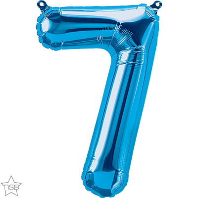 59034_59035B 16 inch blue air filled number 7 balloon