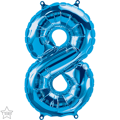 59036_59037B 16 inch air filled number 8 blue balloon