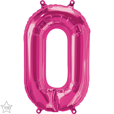59060_59061B north star magenta 16 inch foil number zero balloon