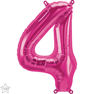59068_59069B north star magenta 16 inch foil number four balloon