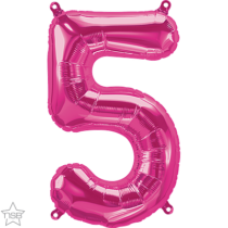 north star magenta 16 inch foil number five balloon