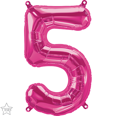 59070_59071B north star magenta 16 inch foil number five balloon