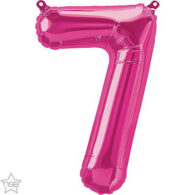 north star magenta 16 inch foil number seven balloon