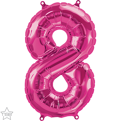 59076_59077B north star magenta 16 inch foil number eight balloon