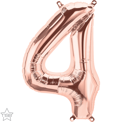16 in rose gold air fill number 4 balloon