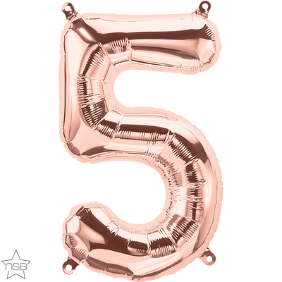 59110_59111B 16 inch rose gold air fill number 5 balloon